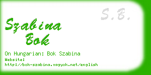 szabina bok business card